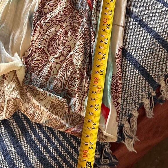 Vintage 2000s unique Sheer Boho Print Dress – Funky Retro Swirl Graphics M - Picture 8 of 8